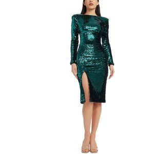 Dress The Population Womens Green Party Knee-Length Bodycon Dress NWT